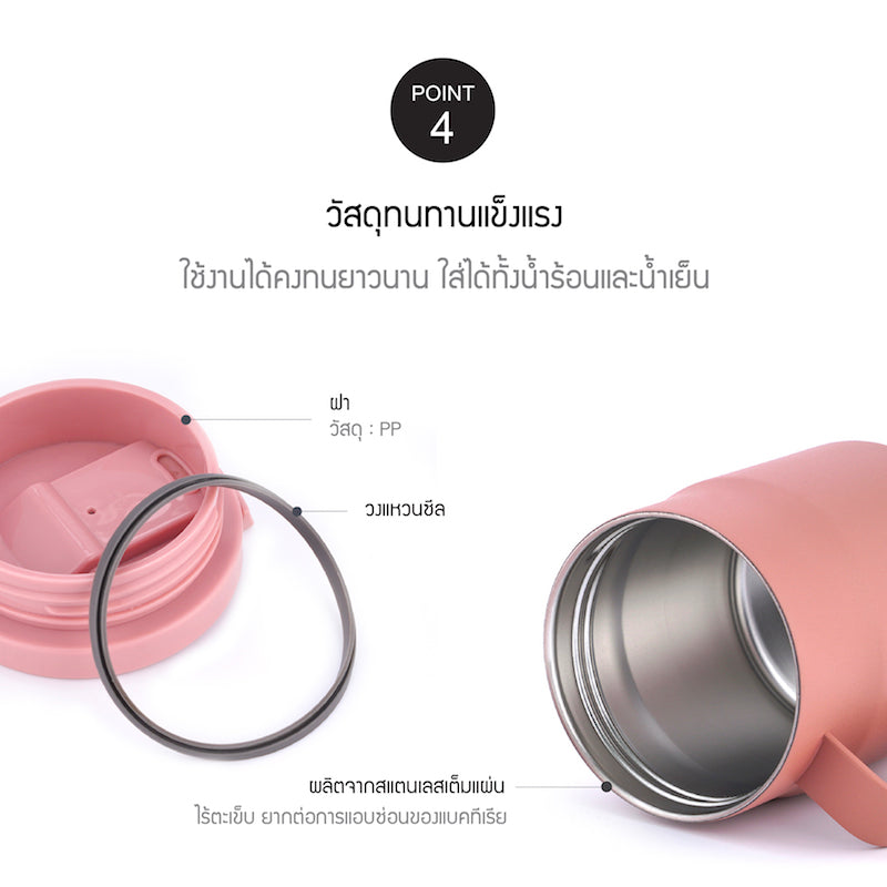 LocknLock แก้วน้ำเก็บอุณหภูมิ Metro Mug Tumbler ความจุ 370 ml. รุ่น LHC4262PIK