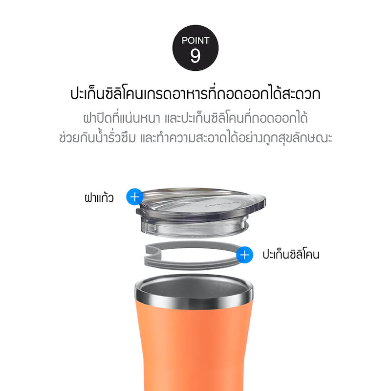 LocknLock แก้วเก็บอุณหภูมิ พร้อมหลอด และแปรงทำความสะอาด Daily Essential Tumbler ความจุ 870 ml. - LHC4325