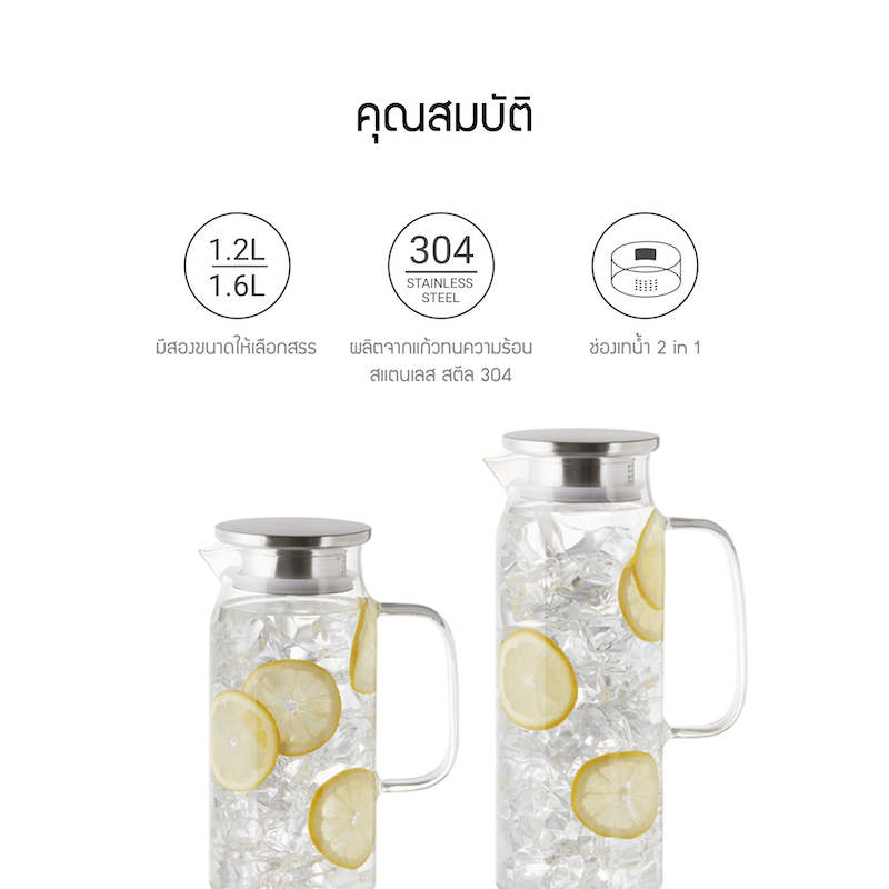 LocknLock เหยือกน้ำ Clear Water Jug Series ความจุ 1.6 L. รุ่น LLG616