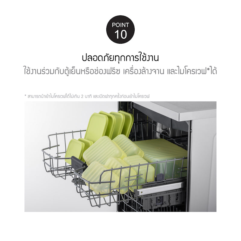 LocknLock กล่องพลาสติกถนอมอาหาร Smart Keep Fresh Container ความจุ 330 ml. รุ่น HLE5100NS2