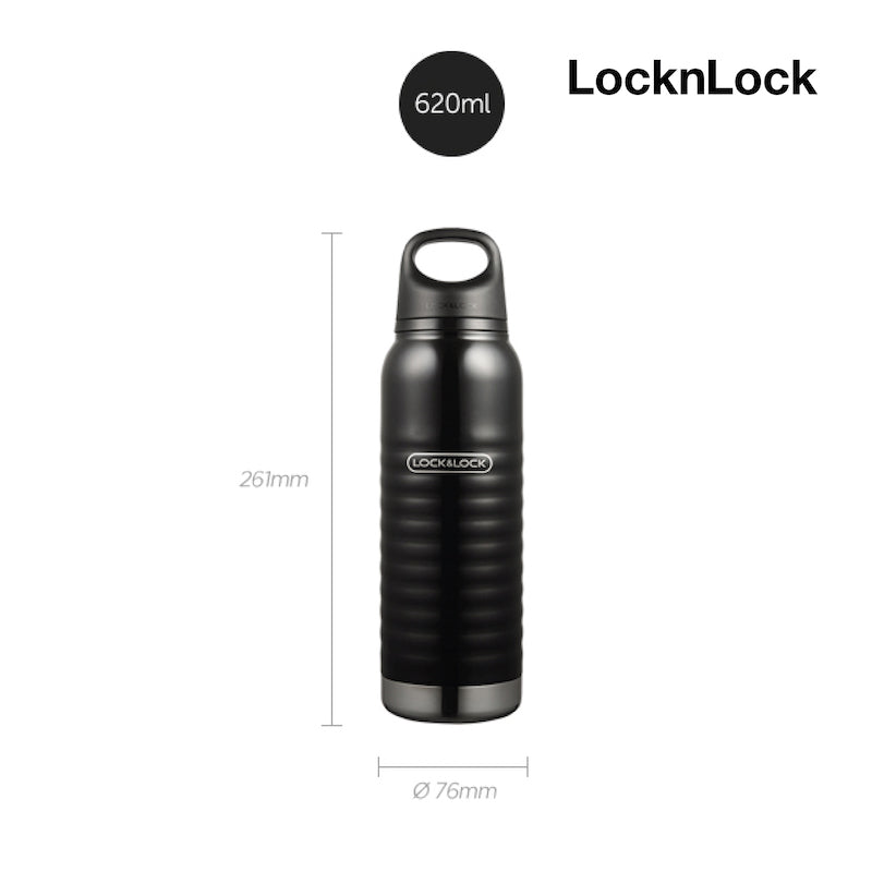 LocknLock แก้วเก็บอุณหภูมิ Wave Loop Tumbler ความจุ 620 ml. รุ่น LHC4162BLK