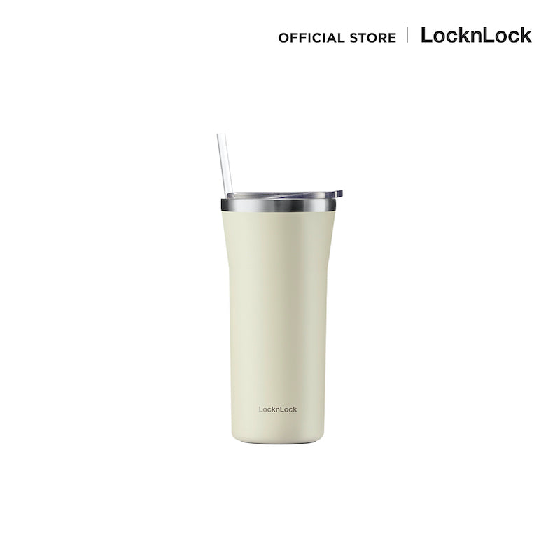 LocknLock แก้วเก็บอุณหภูมิ พร้อมหลอด และแปรงทำความสะอาด Daily Essential Tumbler ความจุ 870 ml. - LHC4325