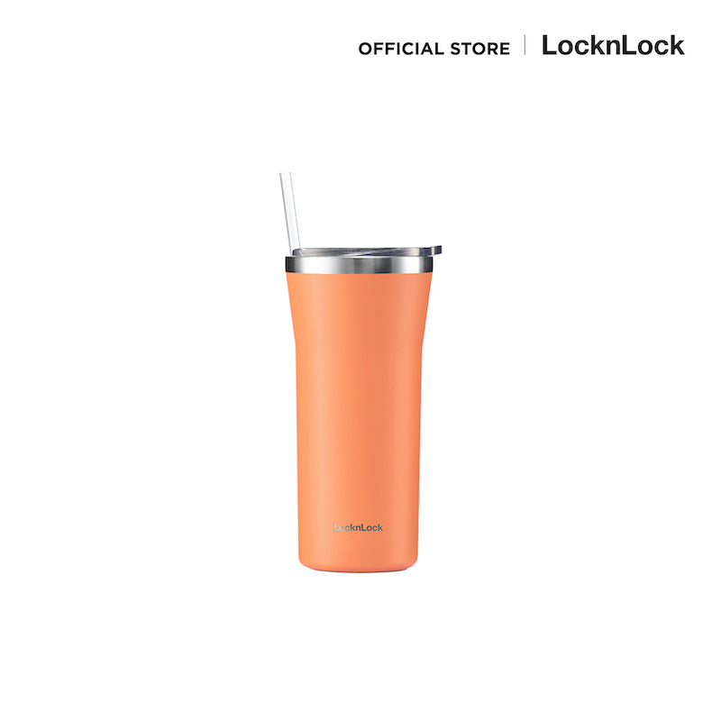 LocknLock แก้วเก็บอุณหภูมิ พร้อมหลอด และแปรงทำความสะอาด Daily Essential Tumbler ความจุ 870 ml. - LHC4325