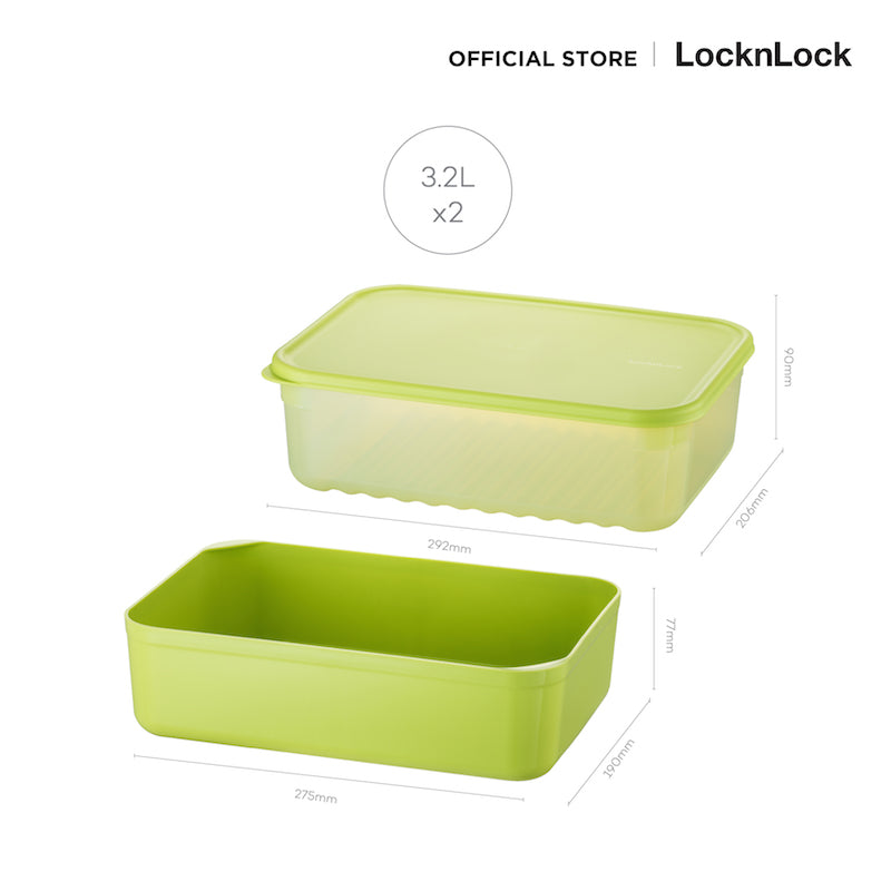 LocknLock กล่องพลาสติกถนอมอาหาร Smart Keep Fresh Container ความจุ 3.2 L. รุ่น HLE5600NT