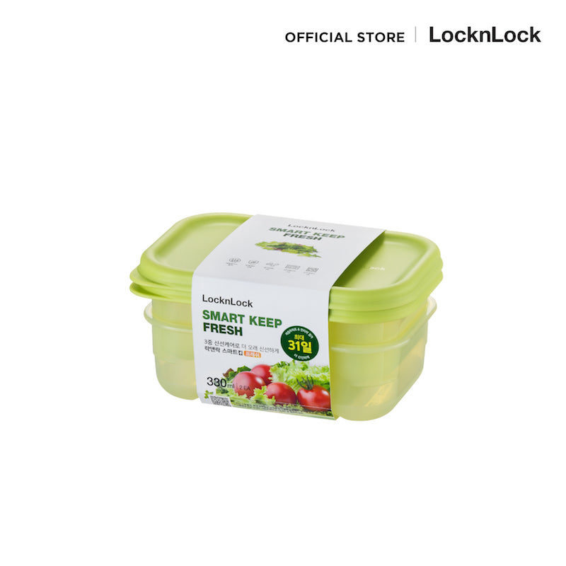 LocknLock กล่องพลาสติกถนอมอาหาร Smart Keep Fresh Container ความจุ 330 ml. รุ่น HLE5100NS2