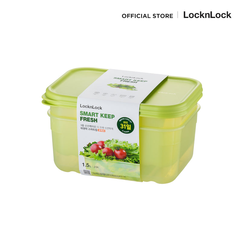 LocknLock กล่องพลาสติกถนอมอาหาร Smart Keep Fresh Container ความจุ 1.5 L. รุ่น HLE5400NS2