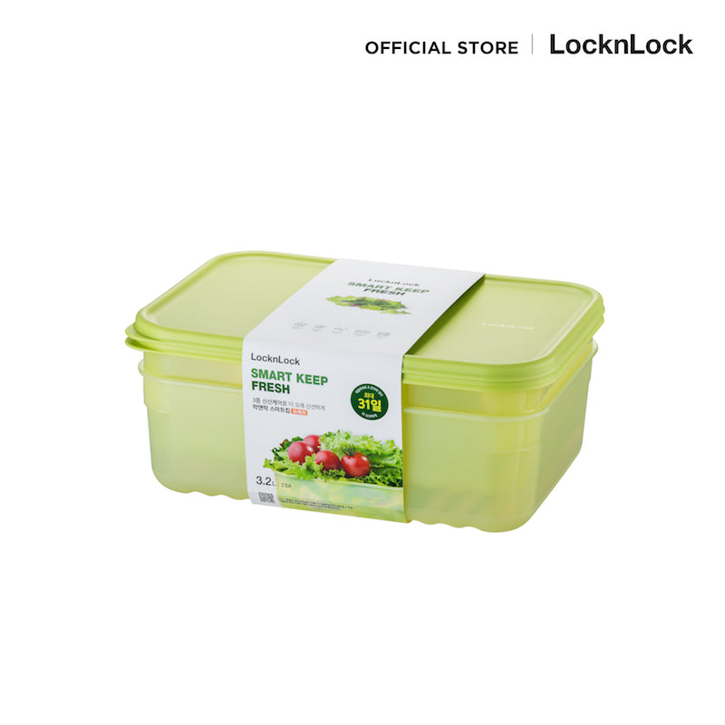 LocknLock กล่องพลาสติกถนอมอาหาร Smart Keep Fresh Container ความจุ 3.2 L. รุ่น HLE5600NS2