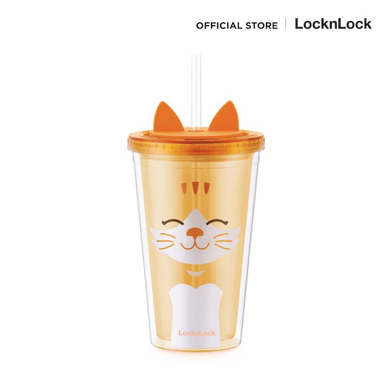 แก้วน้ำ 2 ชั้น Animal Double Wall Cold Cup cat